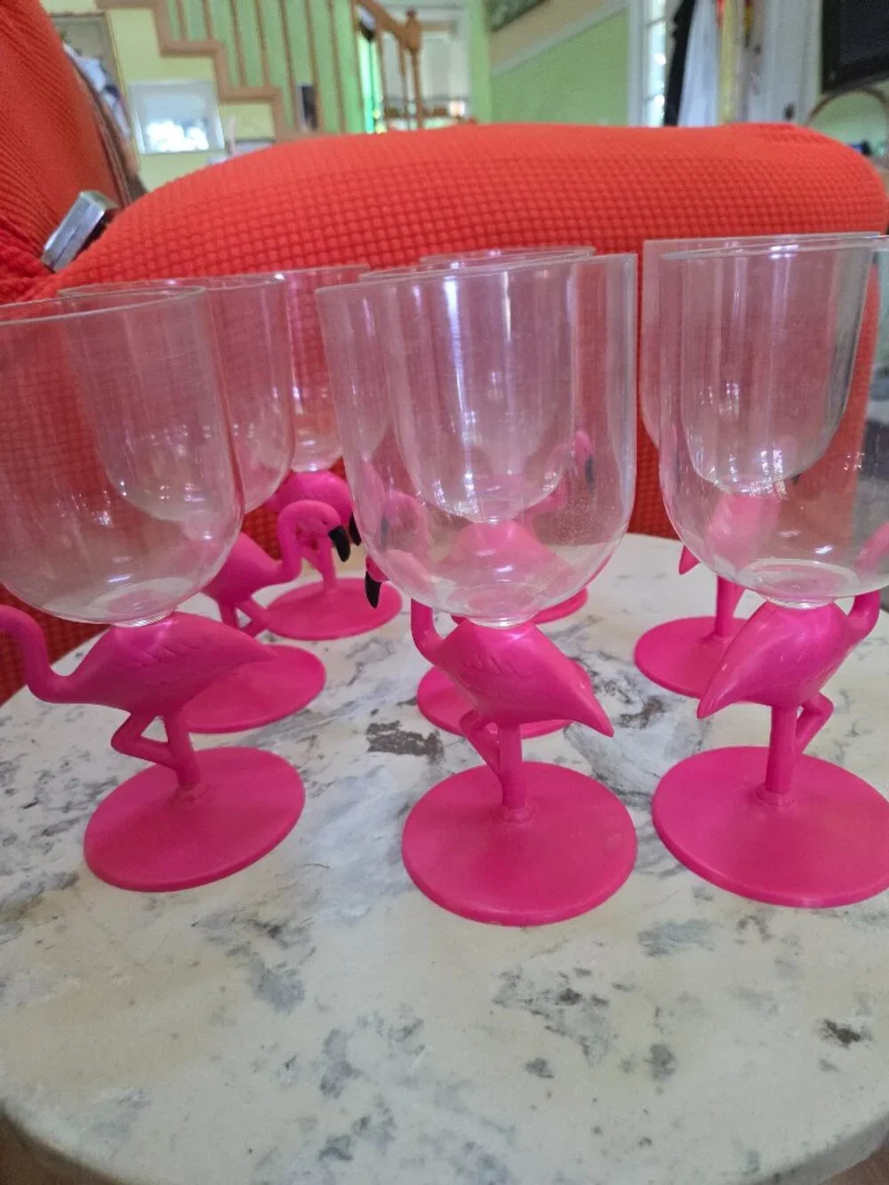 Set of 8 FUN FLIRTY FLAMINGO Margarita Glasses